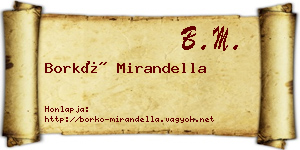 Borkó Mirandella névjegykártya